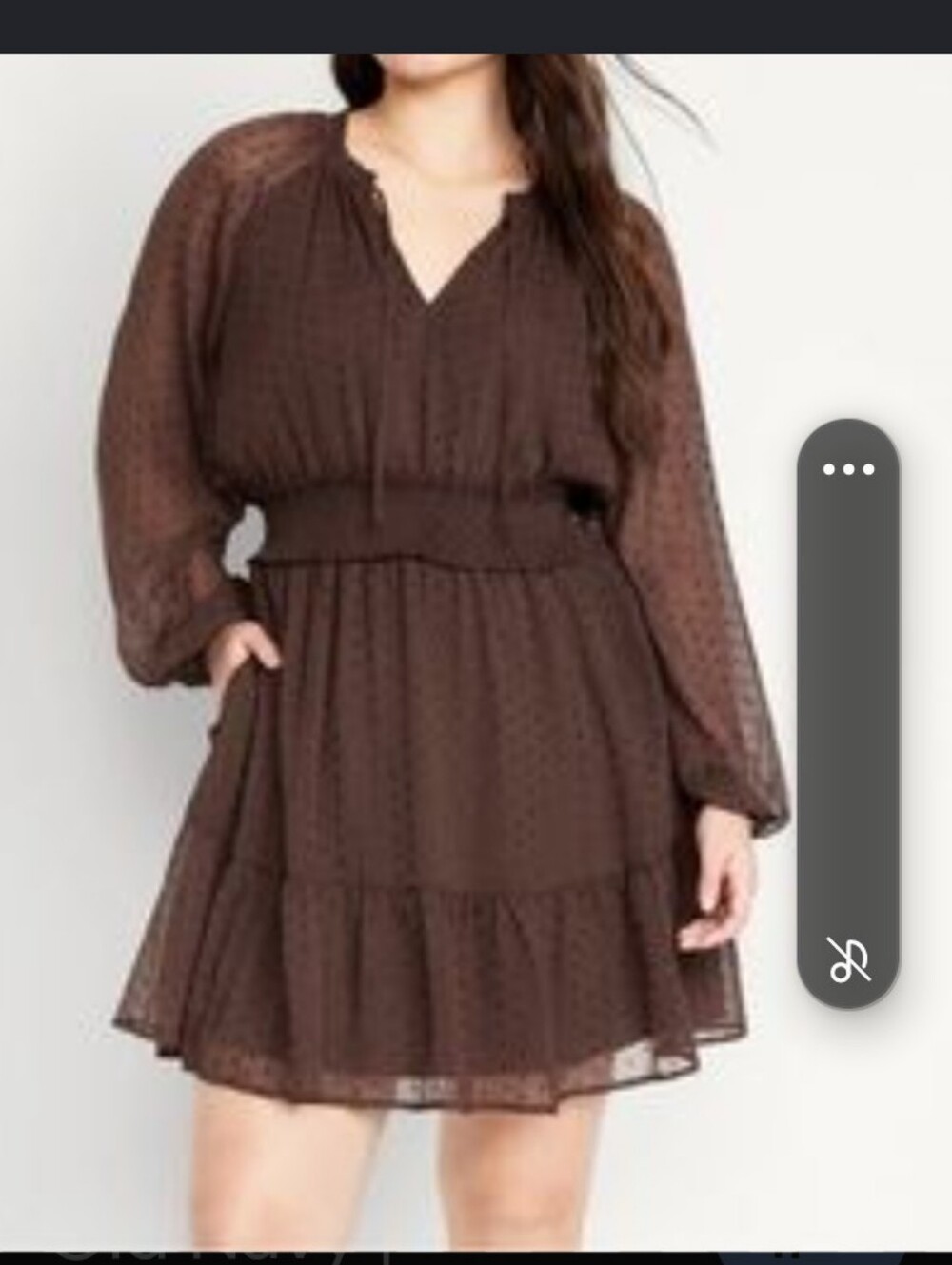 Old Navy Brown Long Sleeve Tiered Mini Dress Size M NWT - Picture 3 of 8